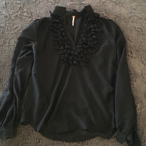 Free People Black Blouse