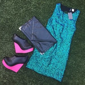 Sequin Blue/Green Bodycon