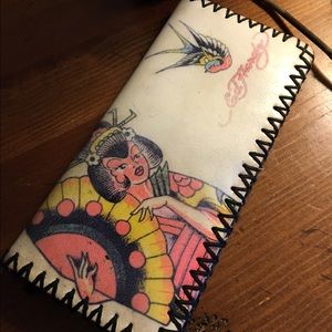 leather Ed Hardy wallet