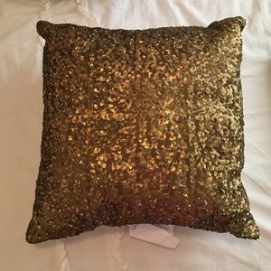 Gold sequence throw pillow
