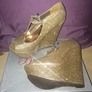 Gold Platform Heels