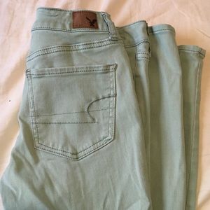 Mint AEO Skinny Jeans