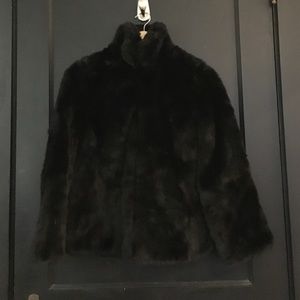 Faux fur black coat