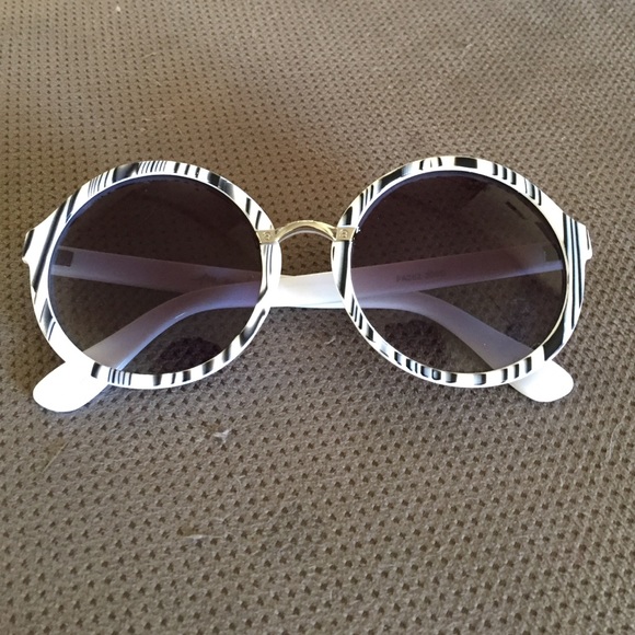 Free People Striped Retro Sunglasses