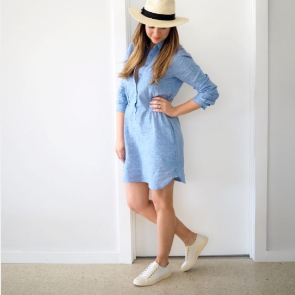 Uniqlo NAVY cotton linen shirt dress - Picture 2 of 4