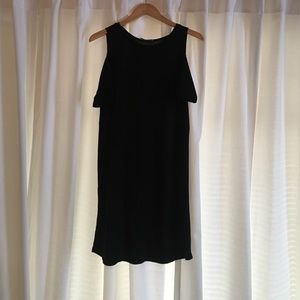 Zara black cold-shoulder dress