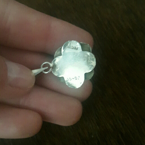 MEXICAN SILVER ROSE PENDANT - Picture 2 of 3