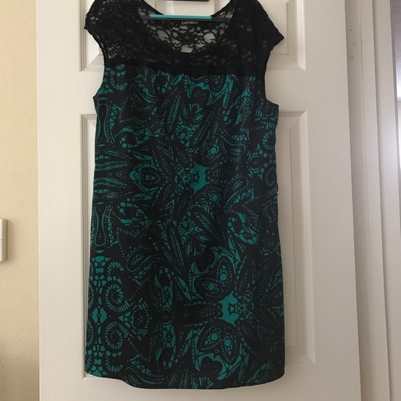 Green and black dress from Express. Size L