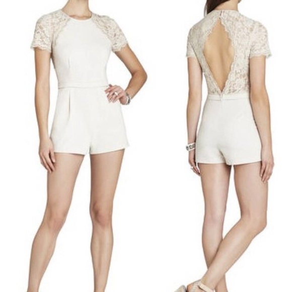 SALE! BCBG Mandana Blocked Lace Romper. Size 12.
