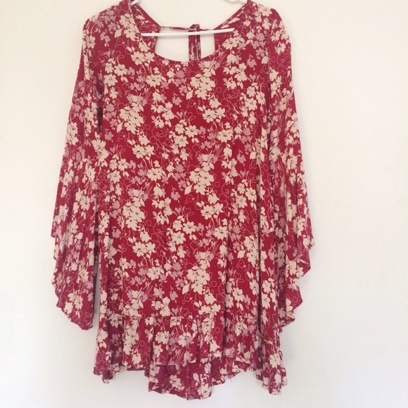 Floral bell sleeve dress