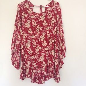 Floral bell sleeve dress
