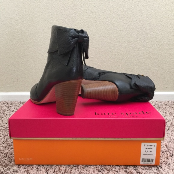 Kate Spade Lanise Booties (Boots) with Bow Detail