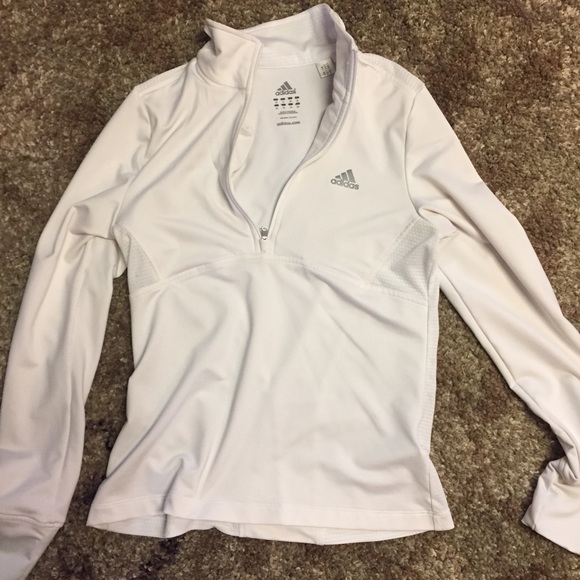 White adidas half zip