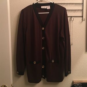 Brown and black cardigan