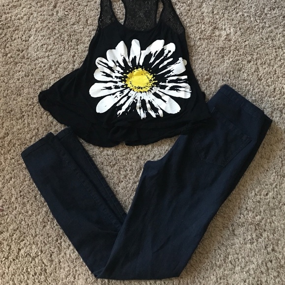 High waisted skinny jeans