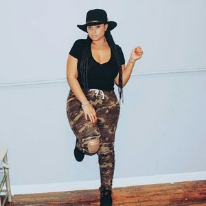 PLUS SIZE BIKER JOGGER PANTS