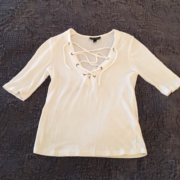 Topshop lace up crop top