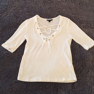 Topshop lace up crop top