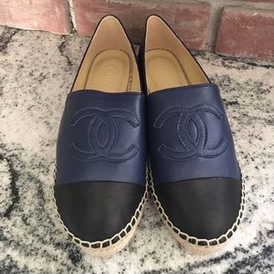 Sold Chanel leather blue espadrilles size 40