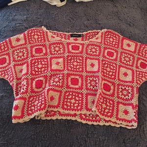 MINKPINK Crochet short sleeve top