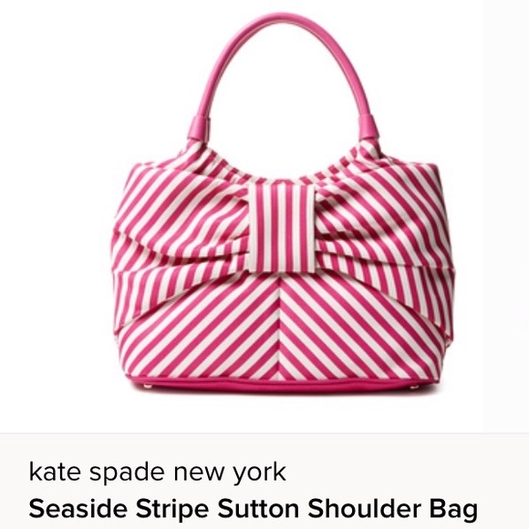 Kate Spade pink striped bow tote