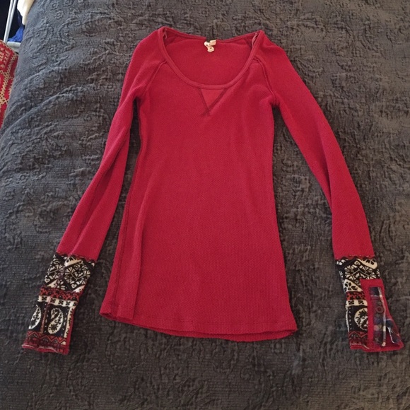 Free people Art School Embroidered top