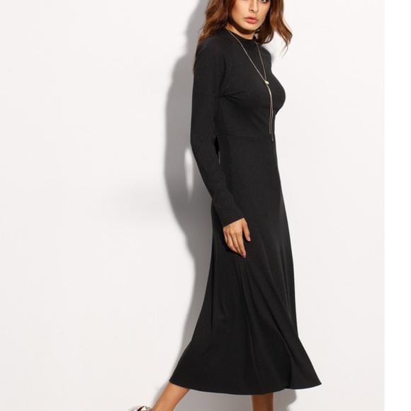 🎉LAST ONE 🎉NWT Black Tie Back Long Sleeve Dress - Picture 2 of 7