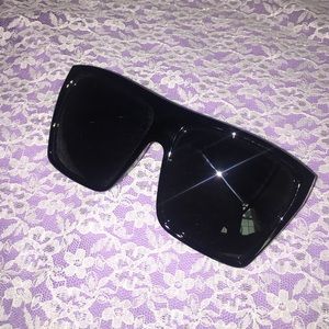Kim Kardashian style black sunglasses