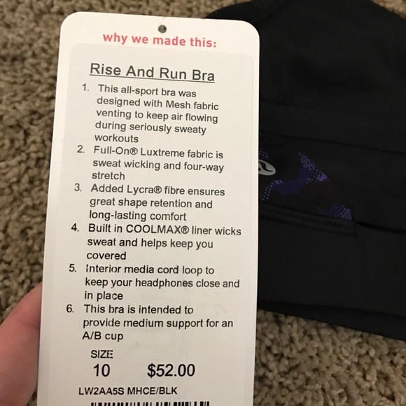 NWT Lululemon rise and run bra - Picture 3 of 3