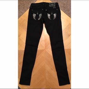 NWOT Black Miss Me Angel Wing Skinny Jeans