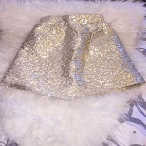Girl's Gold Cheetah Print Skater Skirt