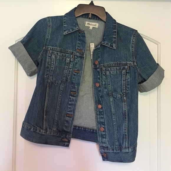 short sleeve blue jean jacket