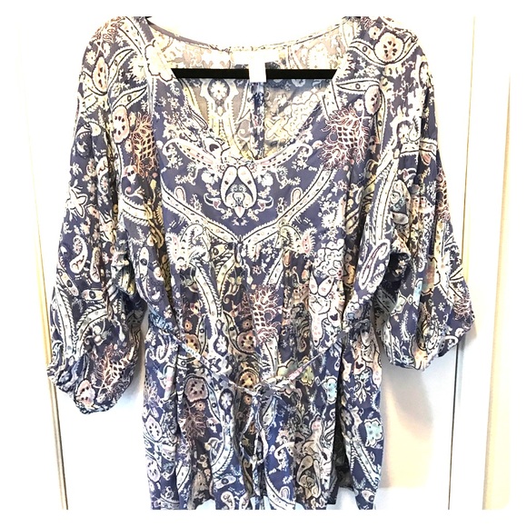 Lavender/mint/pink patterned maternity blouse