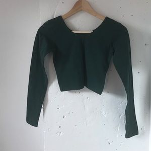 American Apparel green fitted long sleeved croptop