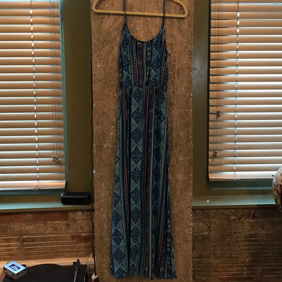 Long blue maxi dress
