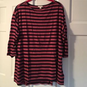 Gap, like new, Navy and pink stripe top, sz L