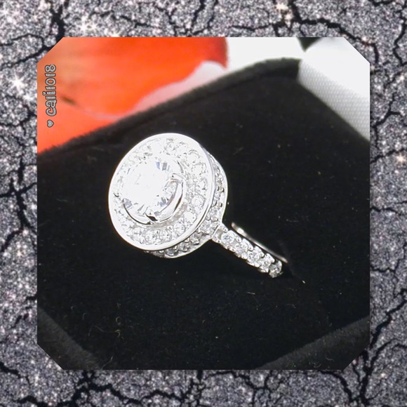 🎉HP🆕3ct White Topaz 10k White GF 3ct Ring Set - Picture 3 of 4