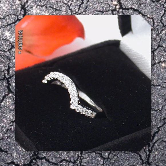 🎉HP🆕3ct White Topaz 10k White GF 3ct Ring Set - Picture 4 of 4
