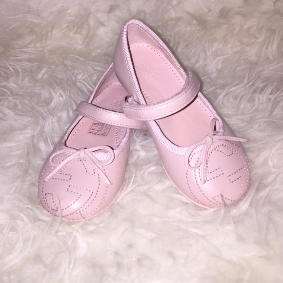 Authentic Pink Gucci Ballet Flats With Bow
