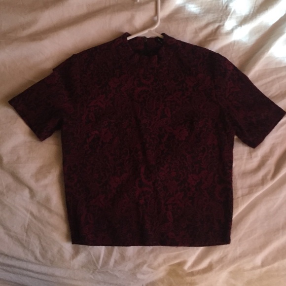 Red paisley crop top
