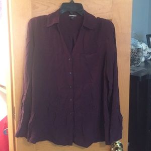 Express V-Neck Button-Up