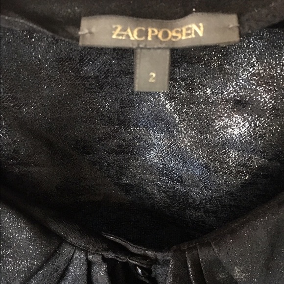 Black Metallic Zac Posen Top - Picture 2 of 4
