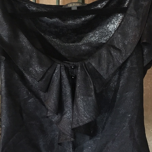 Black Metallic Zac Posen Top - Picture 3 of 4