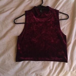 Crushed velvet crop top