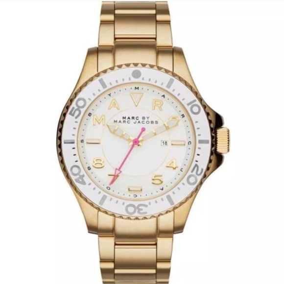 Marc by Marc Jacobs white pink gold sports watch - Picture 4 of 4