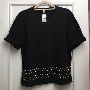LF Emma & Sam Distressed Studded Boyfriend Tee