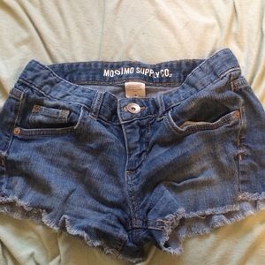 Cut-off style shorts.