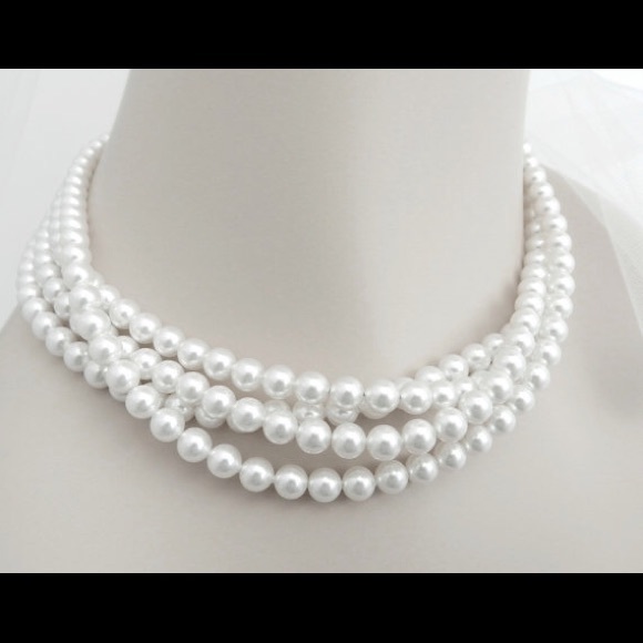 Faux pearl necklace