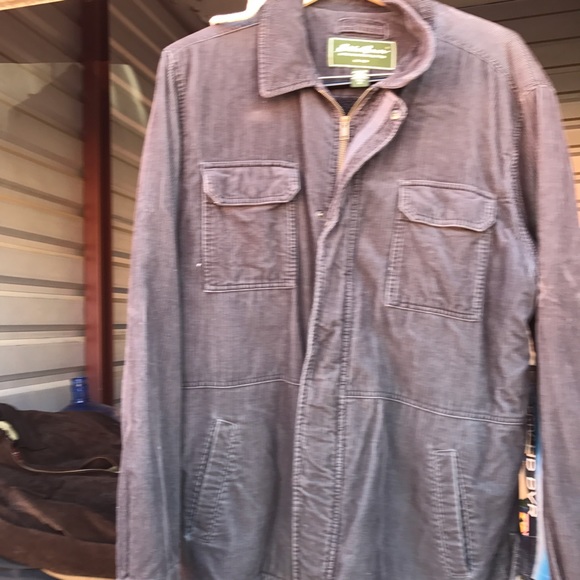 Navy Blue fleece lined corduroy jacket - Picture 1 of 4
