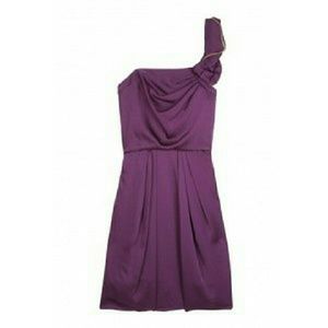BCBGMAXAZRIA One Shoulder Satin Cocktail Dress